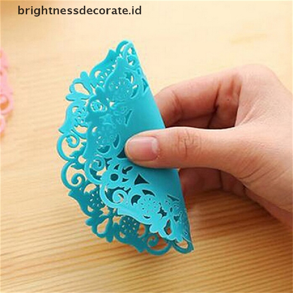 [Birth] Renda Bunga Doilies Silicone Coaster Tea Cup Mats Pad Alas Tatakan Papan Insulasi [ID]