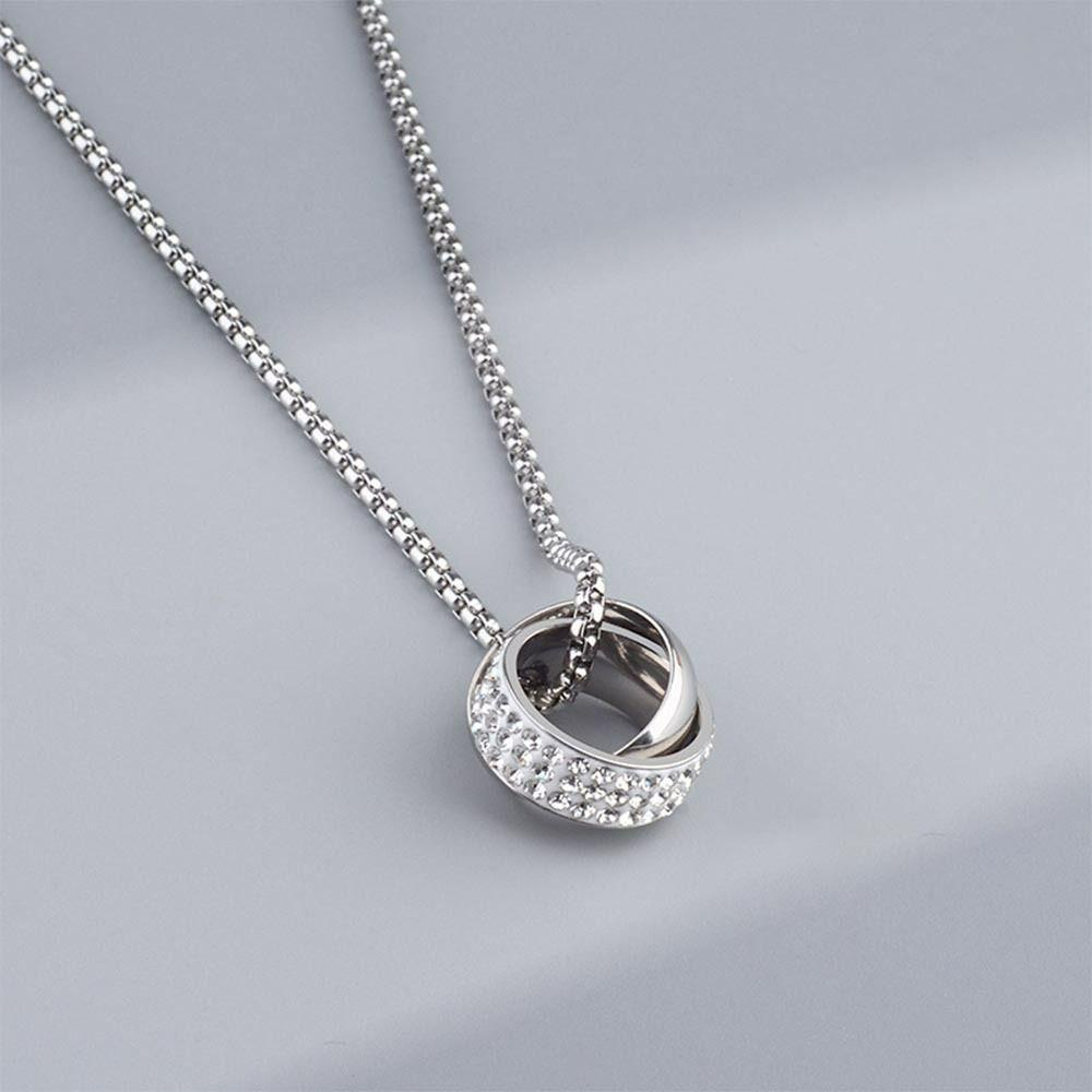 Mxbeauty Cincin Ganda Liontin Kalung Fashion Kepribadian Hadiah Klavikula Rantai Tembaga Rantai Tulang Ular Perhiasan Aksesoris