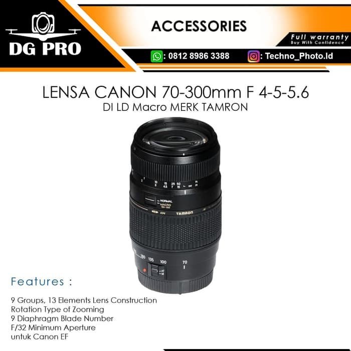 {BerkahStore} LENSA CANON 70-300mm F 4-5-5.6 DI LD Macro MERK TAMRON - PAKET BONUS Limited