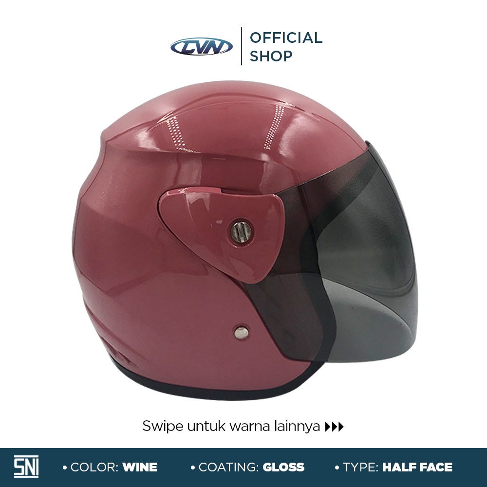 Jual Cvn Helm Half Face Warna Terbaru Dewasa Sni Shopee Indonesia