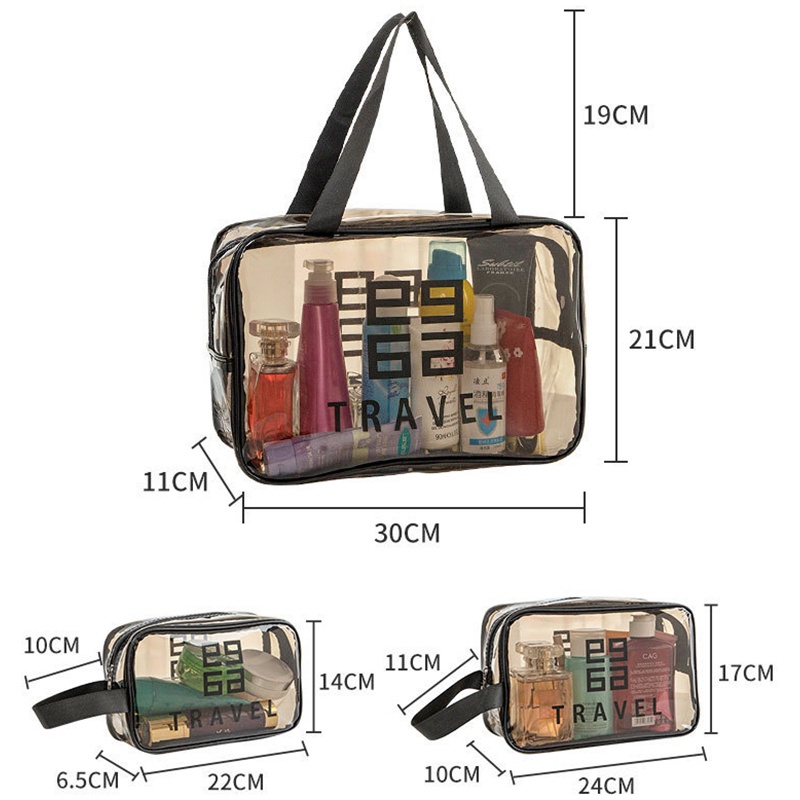 MAGEFY Tas Make Up Transparant Besar / Box Make Up Tas Kosmetik /Tempat Make Up  Aesthetic / Organizer Traveling Pouch Skincare Tas Cuci PVC Tas Penyimpanan Perjalanan0311