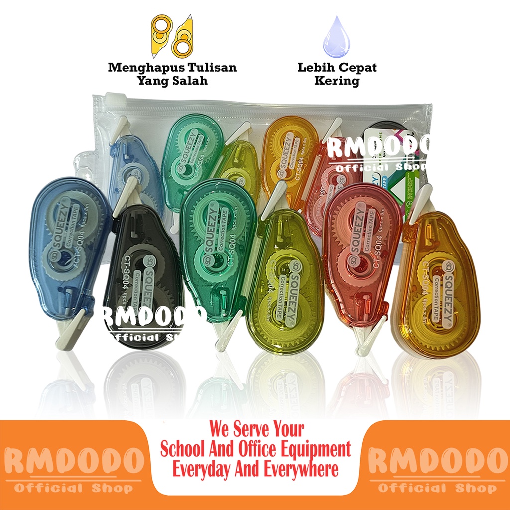 

Rmdodo - Correction Tape 24m Isi 6 / Cortape / Corection Tape Tipex / Tipex Roll / Correction Tape / Tip-Ex Kertas / Tipe-X CT-SQ04 Murah