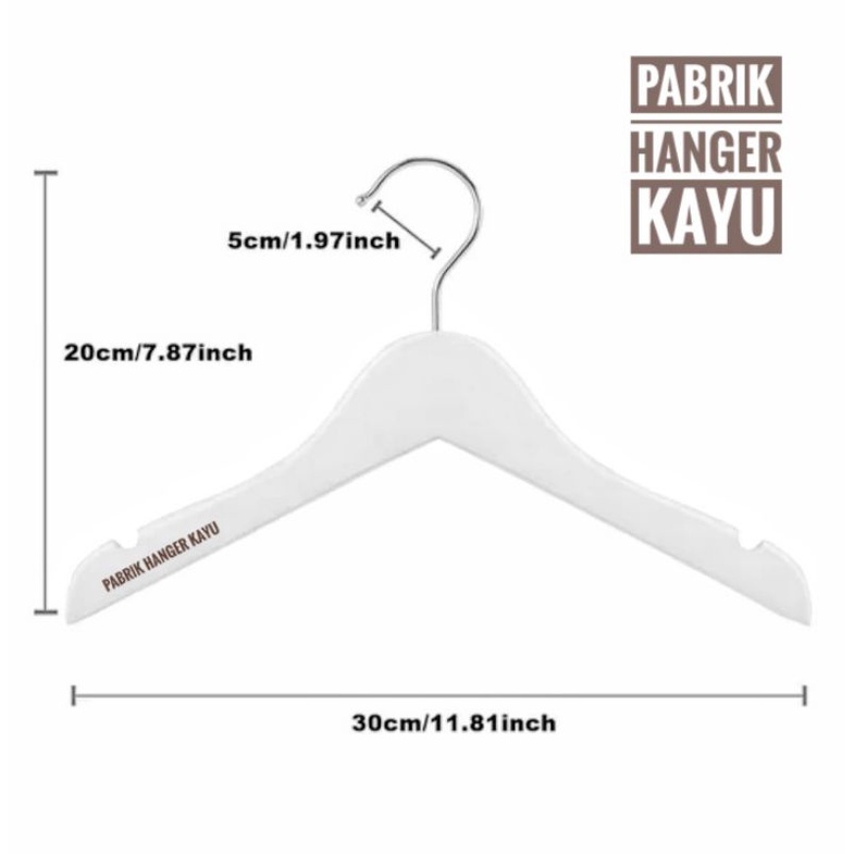 HANGER KAYU ANAK PUTIH KUALITAS PREMIUM