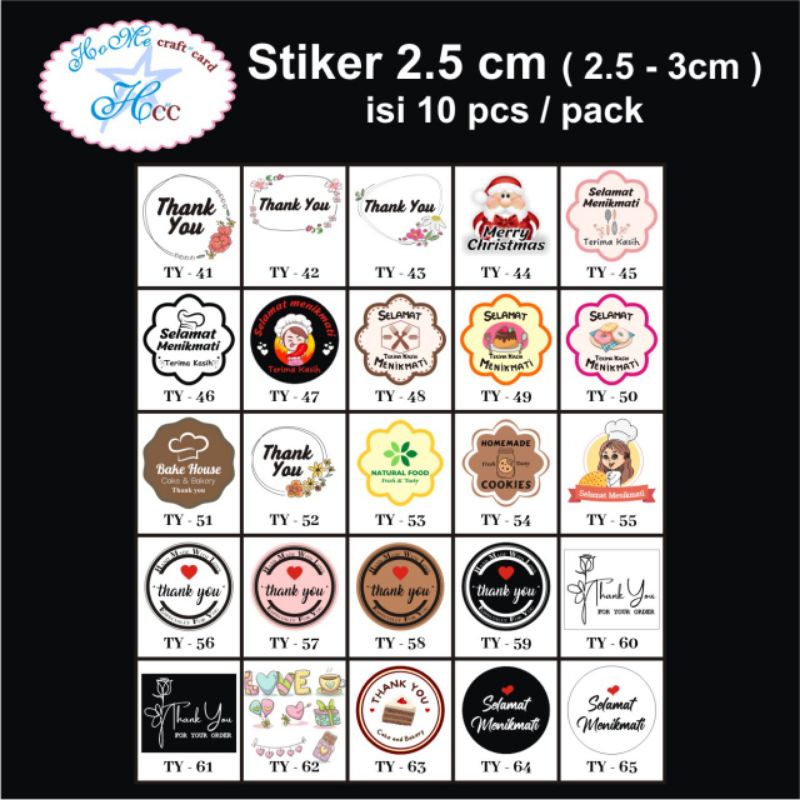 

Stiker thank you isi 10 pcs / terima kasih / selamat menikmati