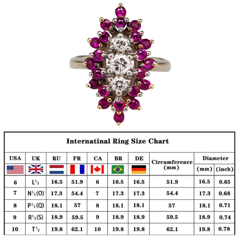 Fashion Zirkon Cincin Vintage Marquise Amethyst Aksesoris Perhiasan Pengantin Pernikahan Pertunangan Ring