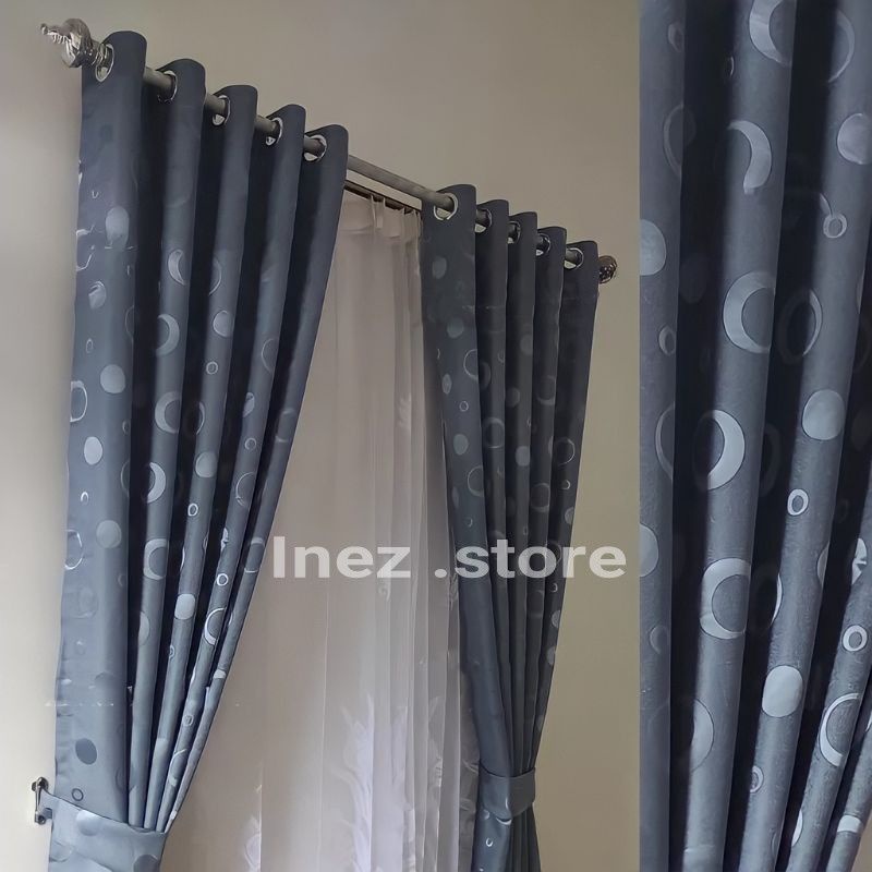 Gorden embos polos polkadot / korden motif polos polkadot / hordeng jendela pintu