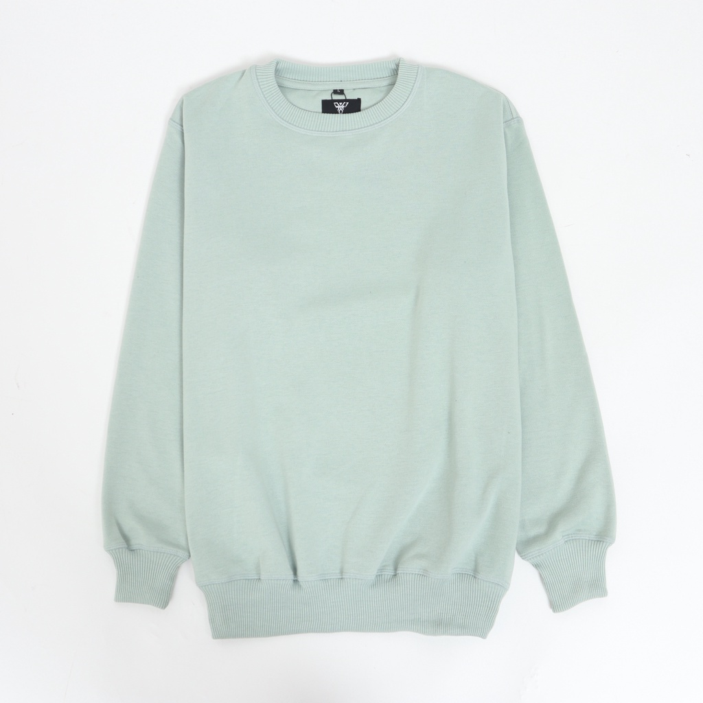 Pollac Sweater Crewneck Basic Mint Polos Unisex Pria dan Wanita