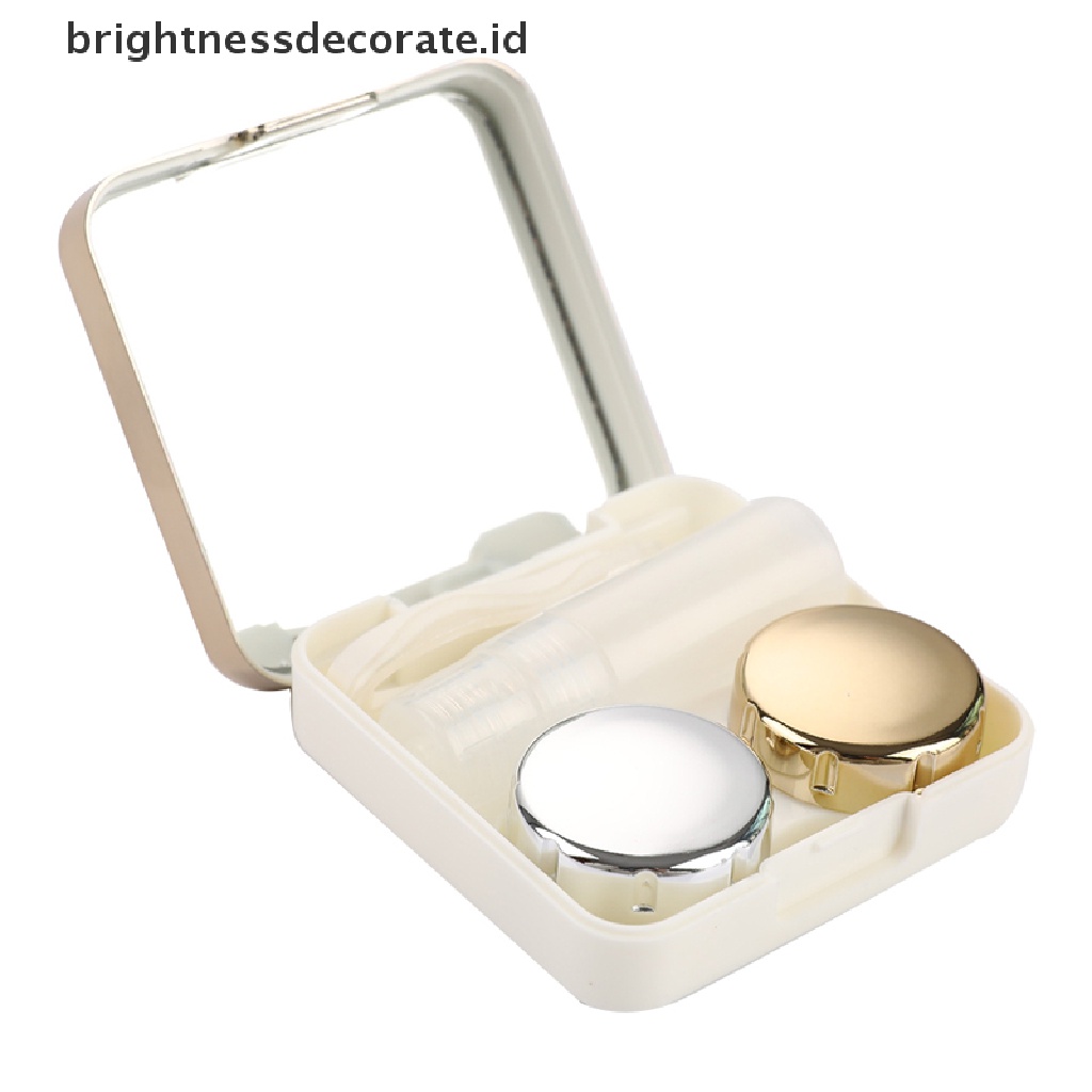 [Birth] Fashion Contact Lens Case Cermin Wadah Perendam Bisnis Travel Holder Kit [ID]