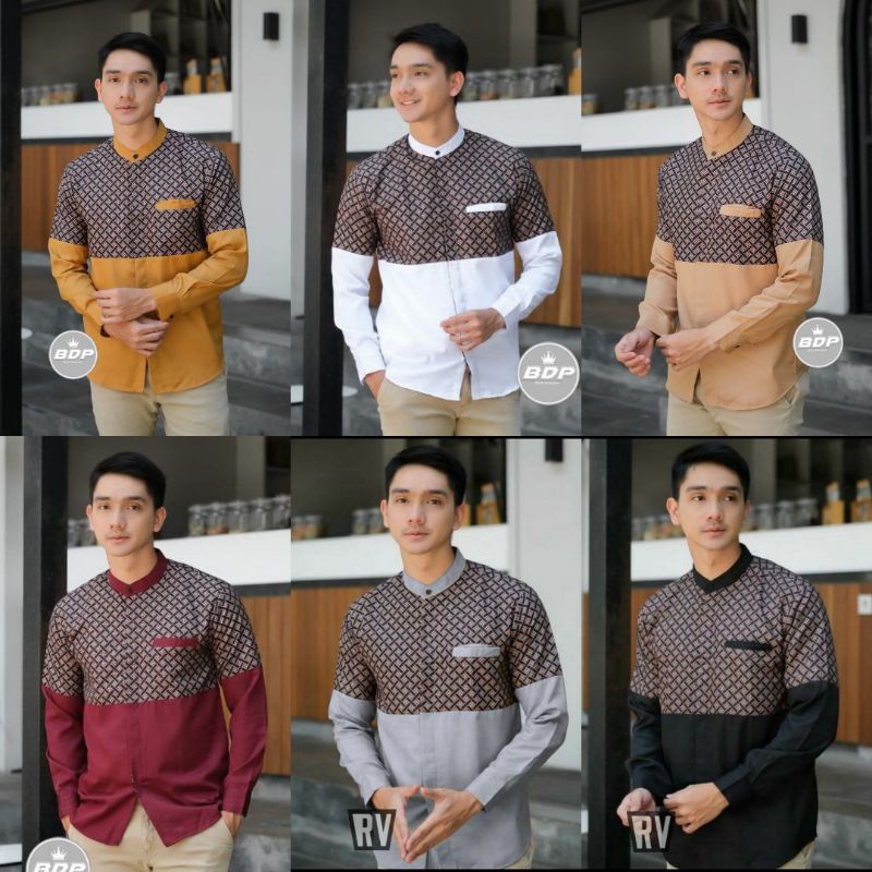 BAJU KOKO BATIK LENGAN PANJANG MOTIF NABAWI