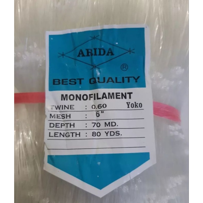 jaring ikan arida 6 inch senar 060 70/80 yoko arida