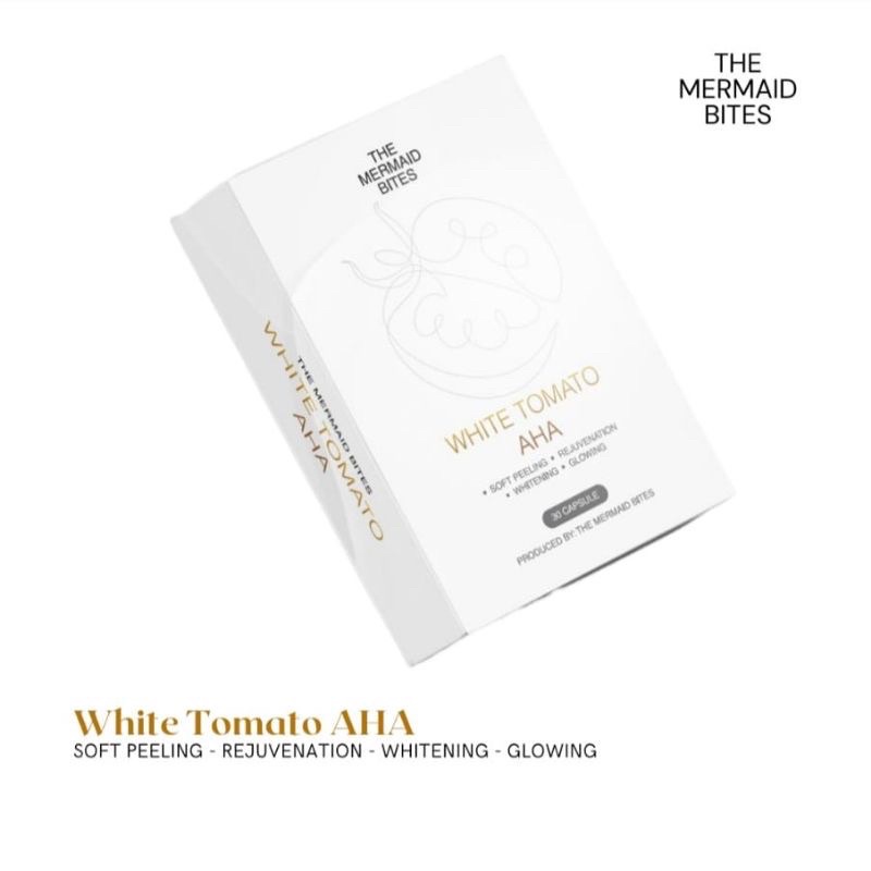 READY❣️ White Tomato AHA by The Mermaid Bites Suplemen Pemutih Badan Whitening Glowing