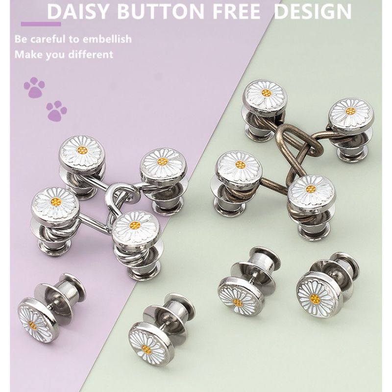 Kancing Jeans Logam Motif Bunga Daisy Pengecil Celana