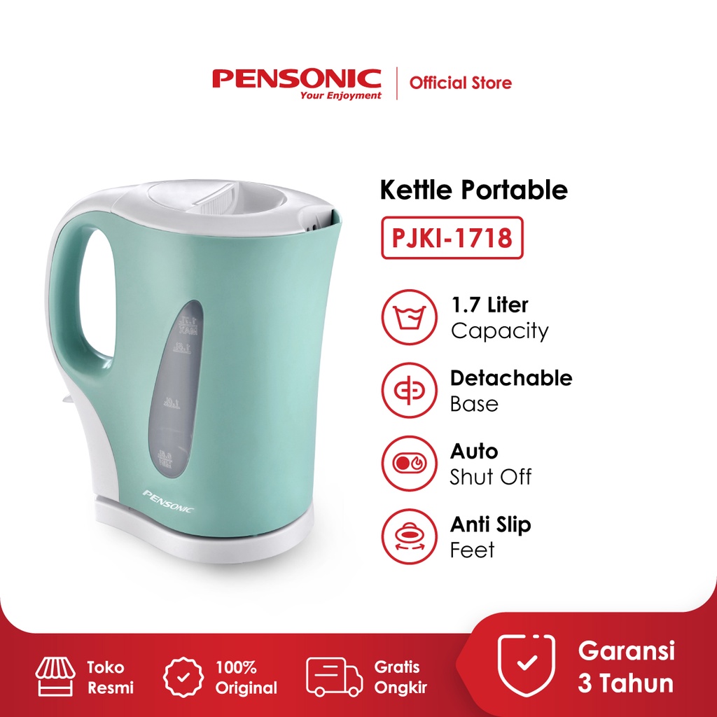 [DUS JELEK] PENSONIC Kettle Electric Portable Teko Listrik Ketel Elektrik Pemanas Air Kopi 1.7 Liter