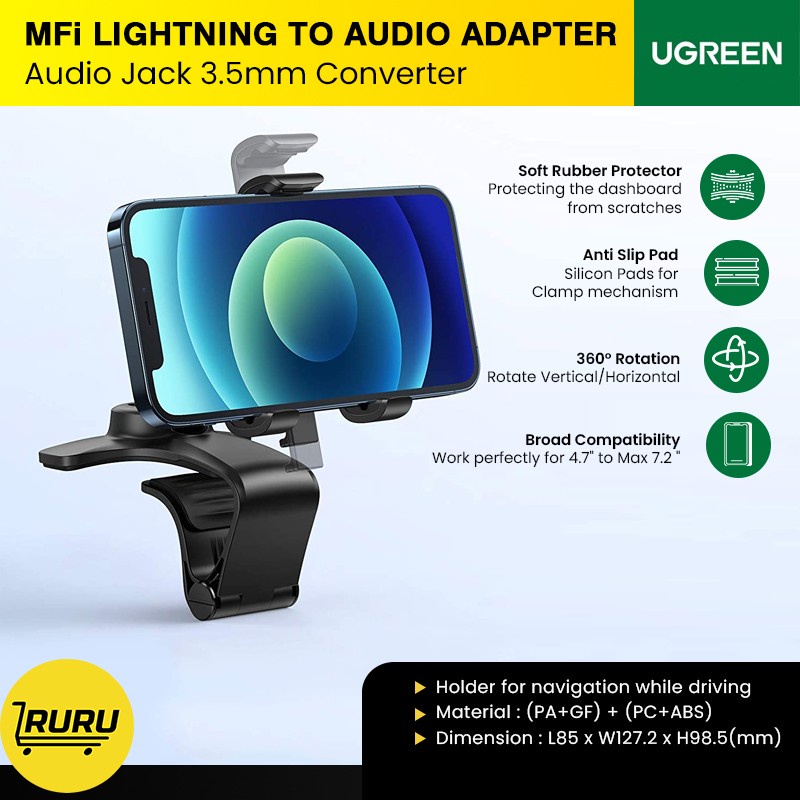 Jual Ugreen Car Mouth Mount Phone Holder Hp Dashboard Mobil Degree Shopee Indonesia