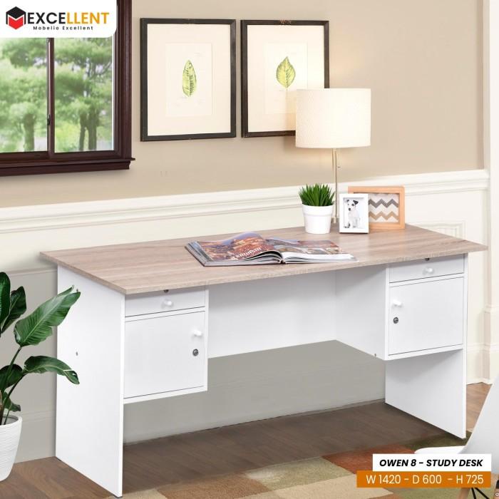 MOBELIO - OWEN 8 MEJA TULIS MEJA KANTOR - OFFICE DESK MULTIFUNGSI DAN