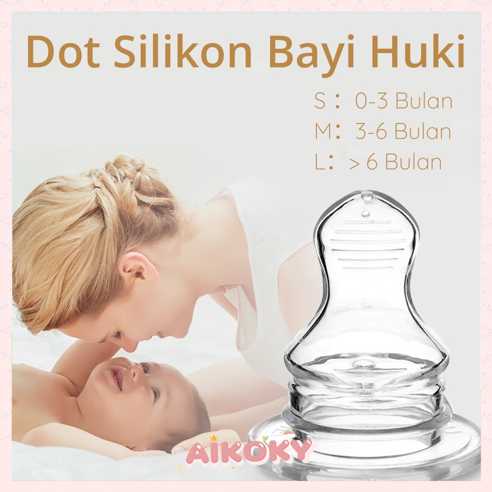 AIKOKY Huki Silicone Nipple Baby 3.7 cm Dot Silikon Bayi BPA Free