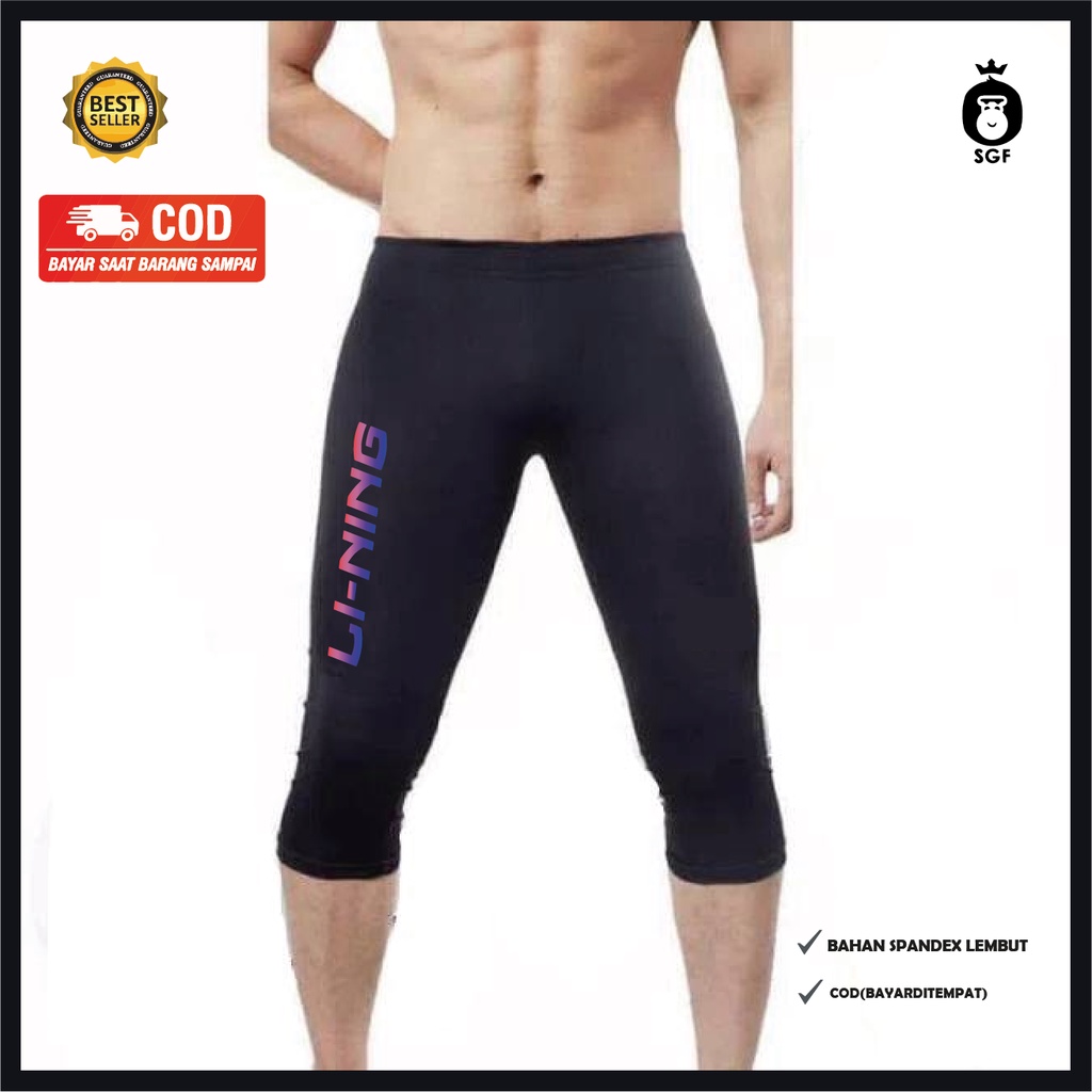 celana legging linii 3/4 / celana manset  pria 3/4 / legging volly futsal3/4 / legging 3/4 / lejing 