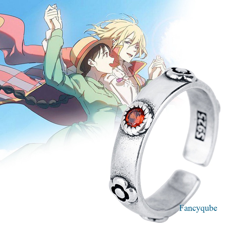 Howl's Moving Castle Silver Wire Rings Cincin Jari Wanita Pria