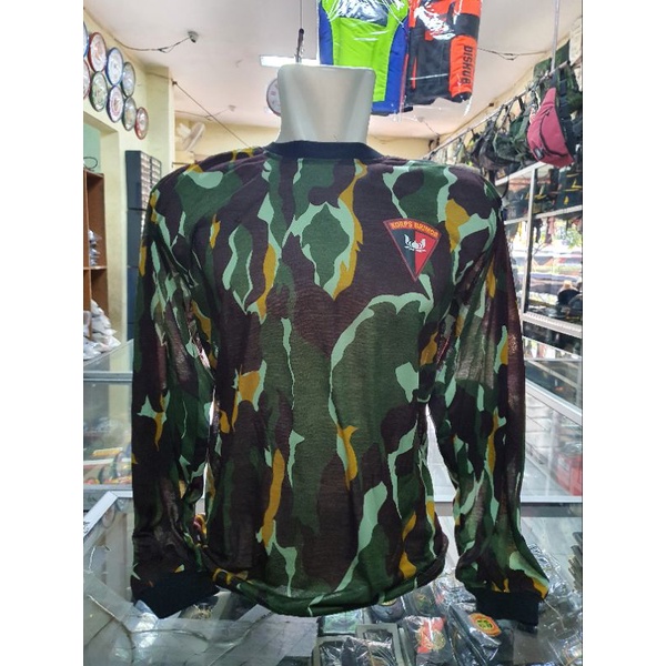 Kaos bantalan Loreng Brimob Kecil | Kaos Panjang Loreng | Kaos Loreng Logo Army lengan panjang