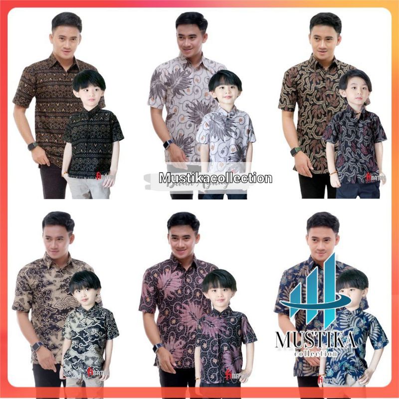 Kemeja Batik Anak Laki Laki Batik Lengan pendek Batik Couple Batik anak laki laki Baju Batik Couple 