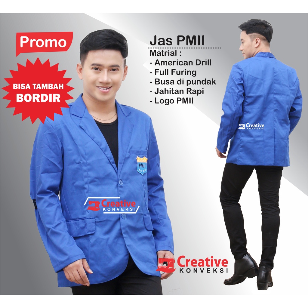 (BISA COD) JAS PMII Jas Blazer Almamater PMII Mahasiswa Islam Indonesia Jas Organisasi PMII Jas Kampus PMII 100% Original Premium Lengkap Murah