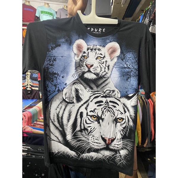kaos tshirt tiger white katun combed 30s