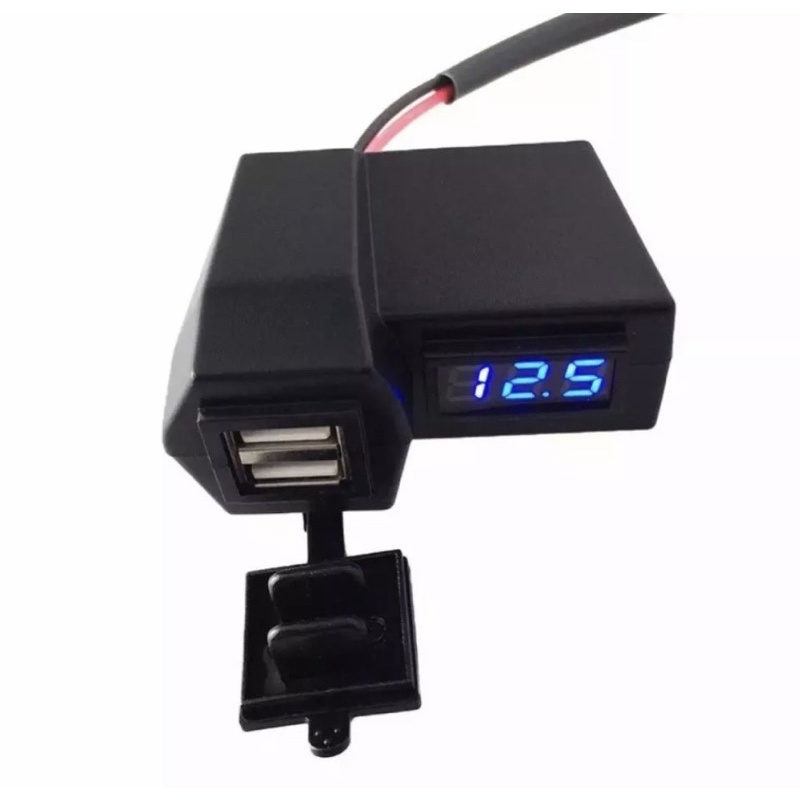 Motorcycle Digital Voltmeter Charger Motor Cas HP Motor 2 USB 3.1A Casan Hp stang Universal Dual USB