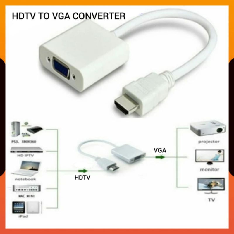 (COD) KABEL VGA TO VGA DIGITAL MALE TO MALE 1.5 METER + ADAPTER KONEKTOR CONVERTER HDMII MALE TO VGA FEMALE / DARI LAPTOP KE PROYEKTOR INFOCUS MONITOR