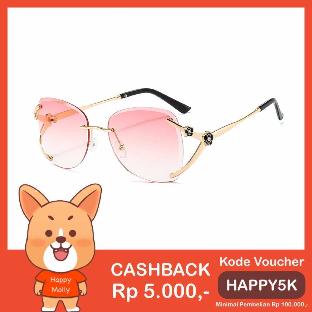 Kacamata UV400 [ Pink ] Anti Radiasi - Sunglasses Wanita Korea - HM8152