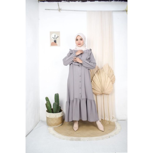 rianti midi dress gamis cringkle airflow / busana muslim wanita