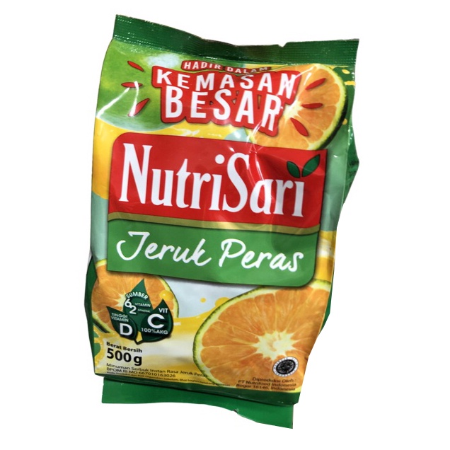 Nutrisari Jeruk Peras 500gr Nutri Sari Orange Kemasan Besar Minuman Serbuk Instan Rasa Jeruk Peras Bubuk Powder 500 gram