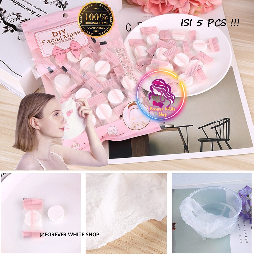 [NEW] 5 Pcs Compressed Facial Mask !!! Masker Wajah Tablet Masker Permen Compressed Facial Sheet Mas