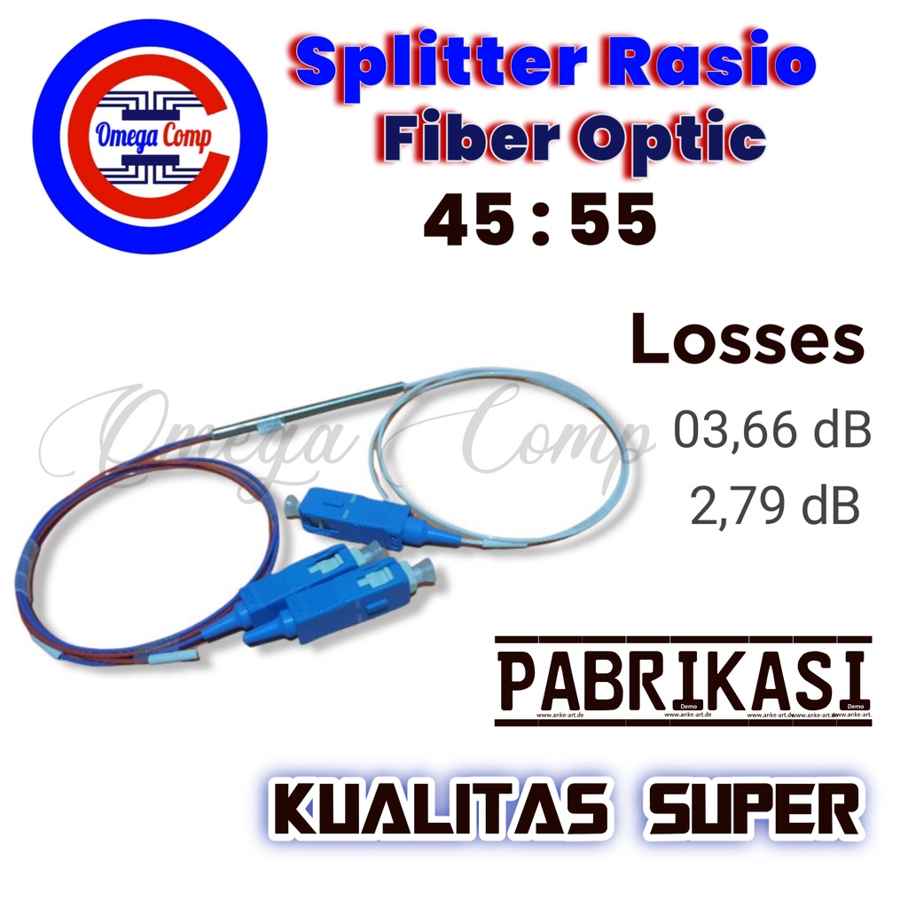 Spliter ratio fiber optik 45:65