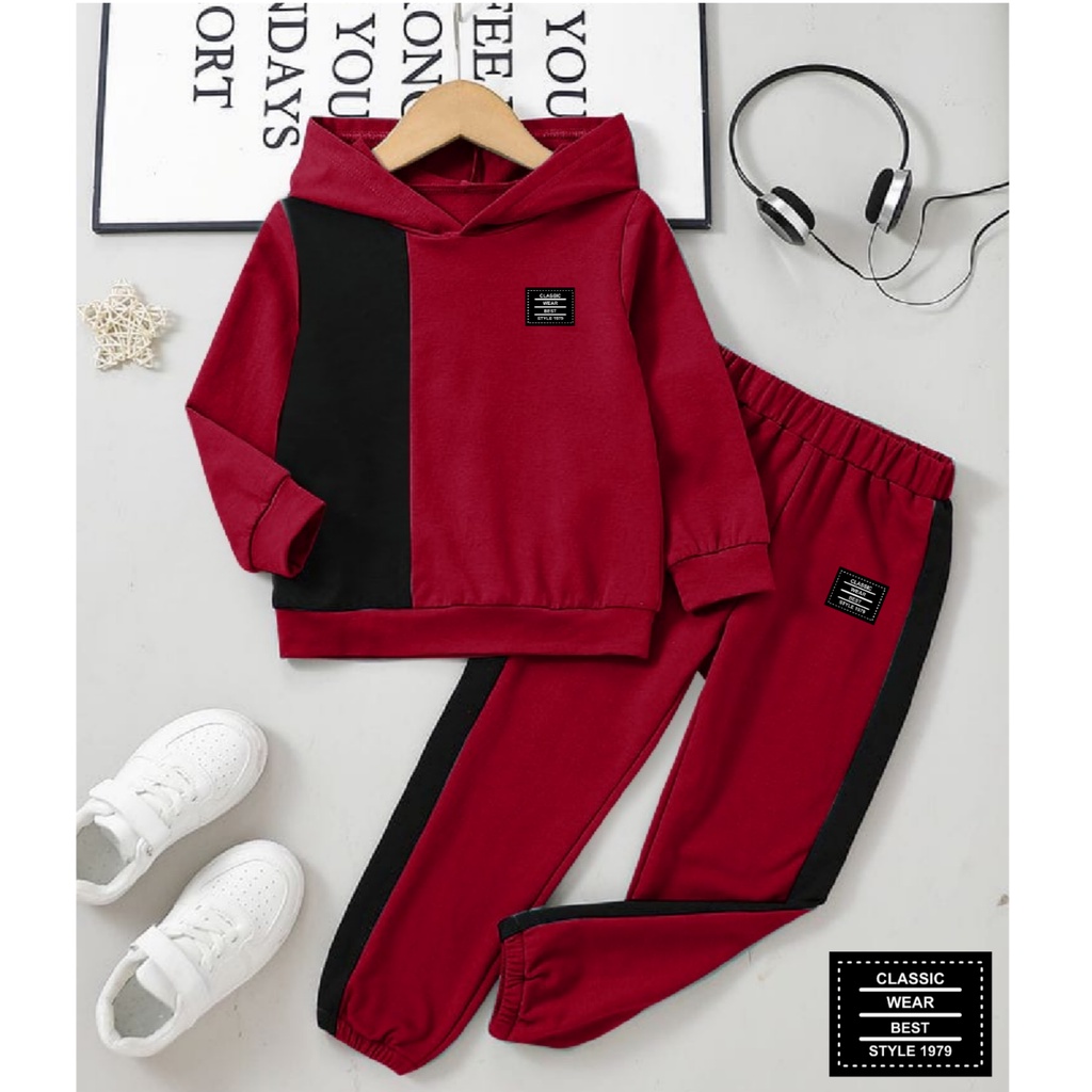 Set Wanita Model Hoodie Terbaru Viral Tangan Panjang Matt Babyterry /Set Hitami Size M-L-XL-XXL Set Sport Wanita/Stelan Olah Raga Wanita Kekinian