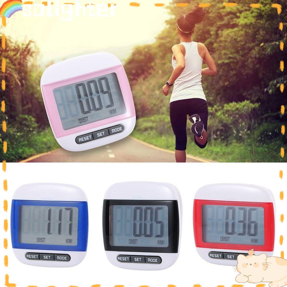 Solighter Digital Pedometer Mini Klip Sabuk Jogging Anti Air