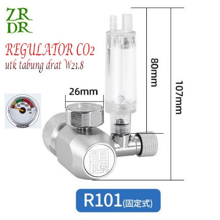 Wyin R101 Regulator Co2 Bubble Counter regulator tabung reducing valve