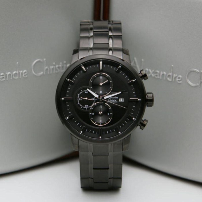 {CollectionStore} Jam Tangan Pria / Cowok Alexandre Christie 6323 AC 6323 - FULL BLACK Diskon