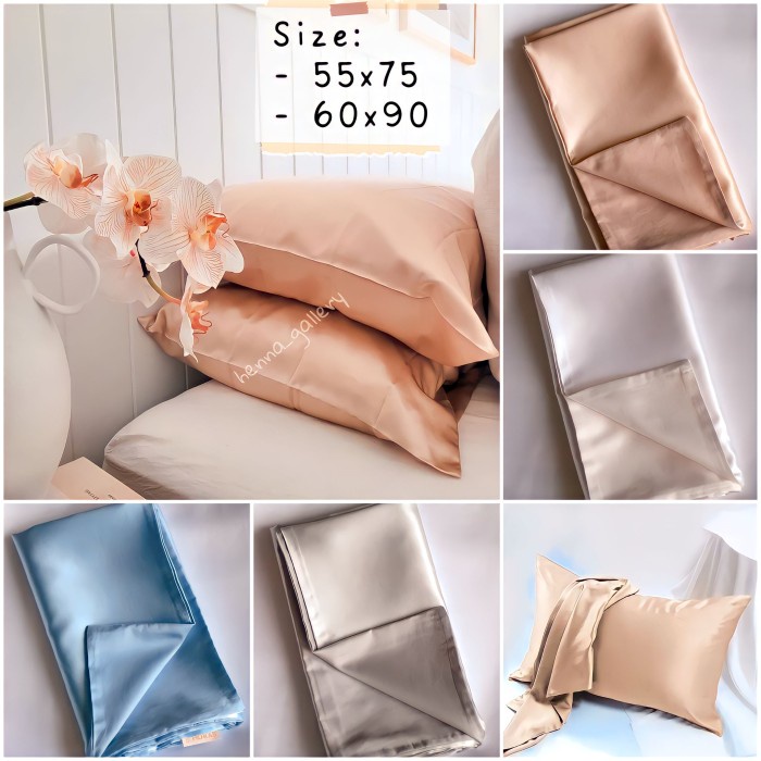 Srab Sarung Bantal Tencel Polos 60X90