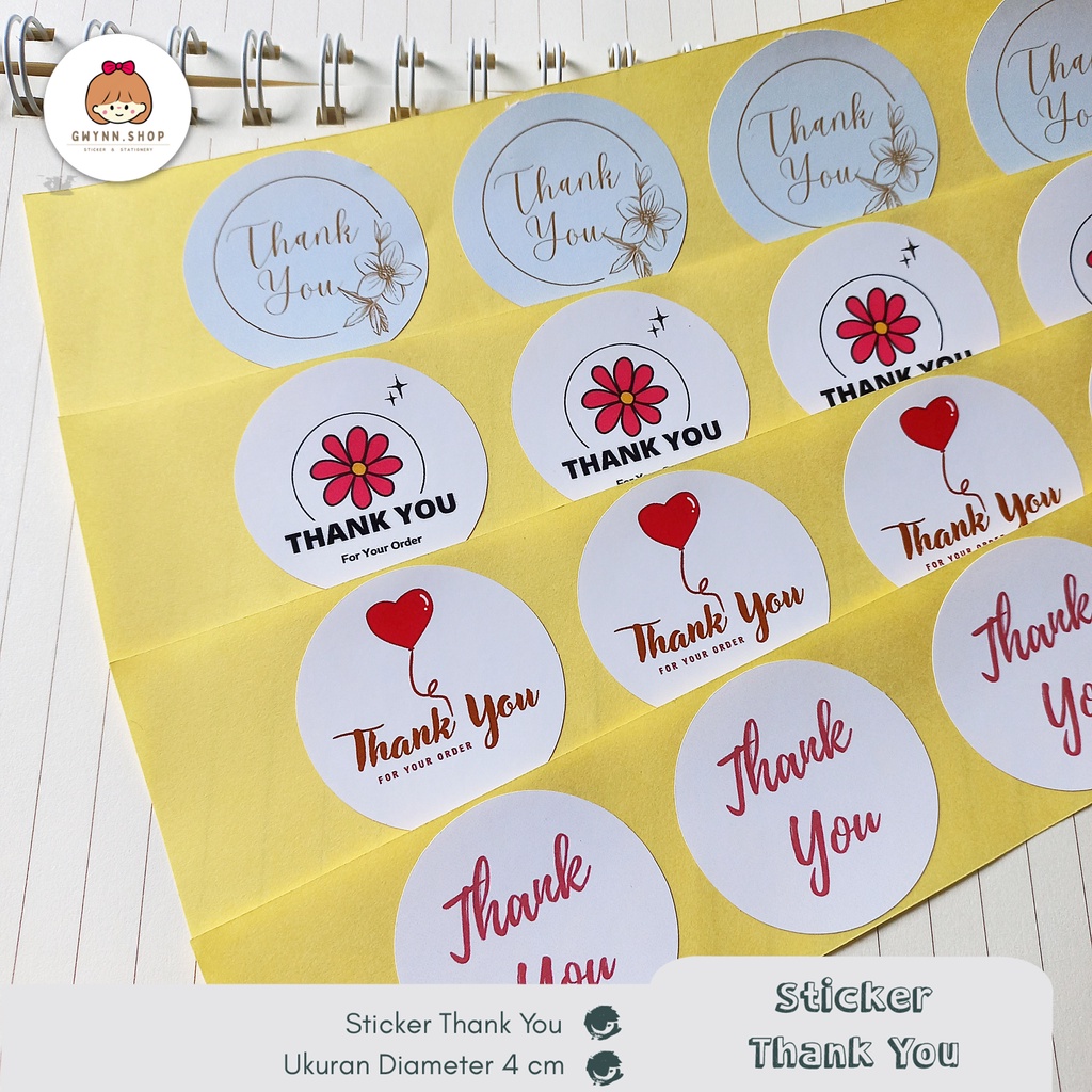 

Stiker Thank You 28 pcs | Ukuran 4 cm | ready stock | Series 1