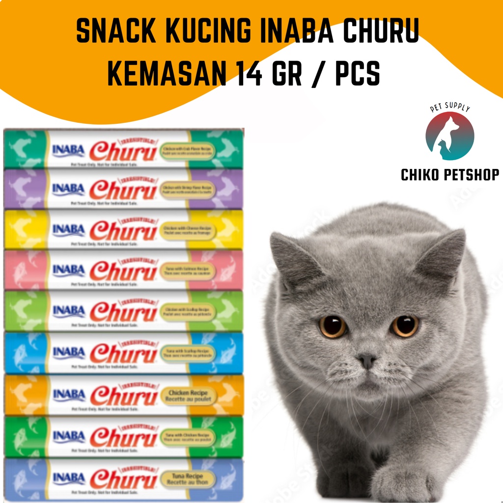 Snack Kucing Inaba Chu Ru Creamy Cat Snack Churu CIAO Treat 14gr / pcs