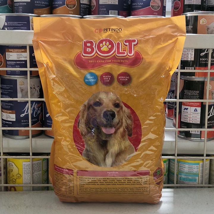 Makanan Anjing Bolt Dog Beef Flavour Kemasan 1KG