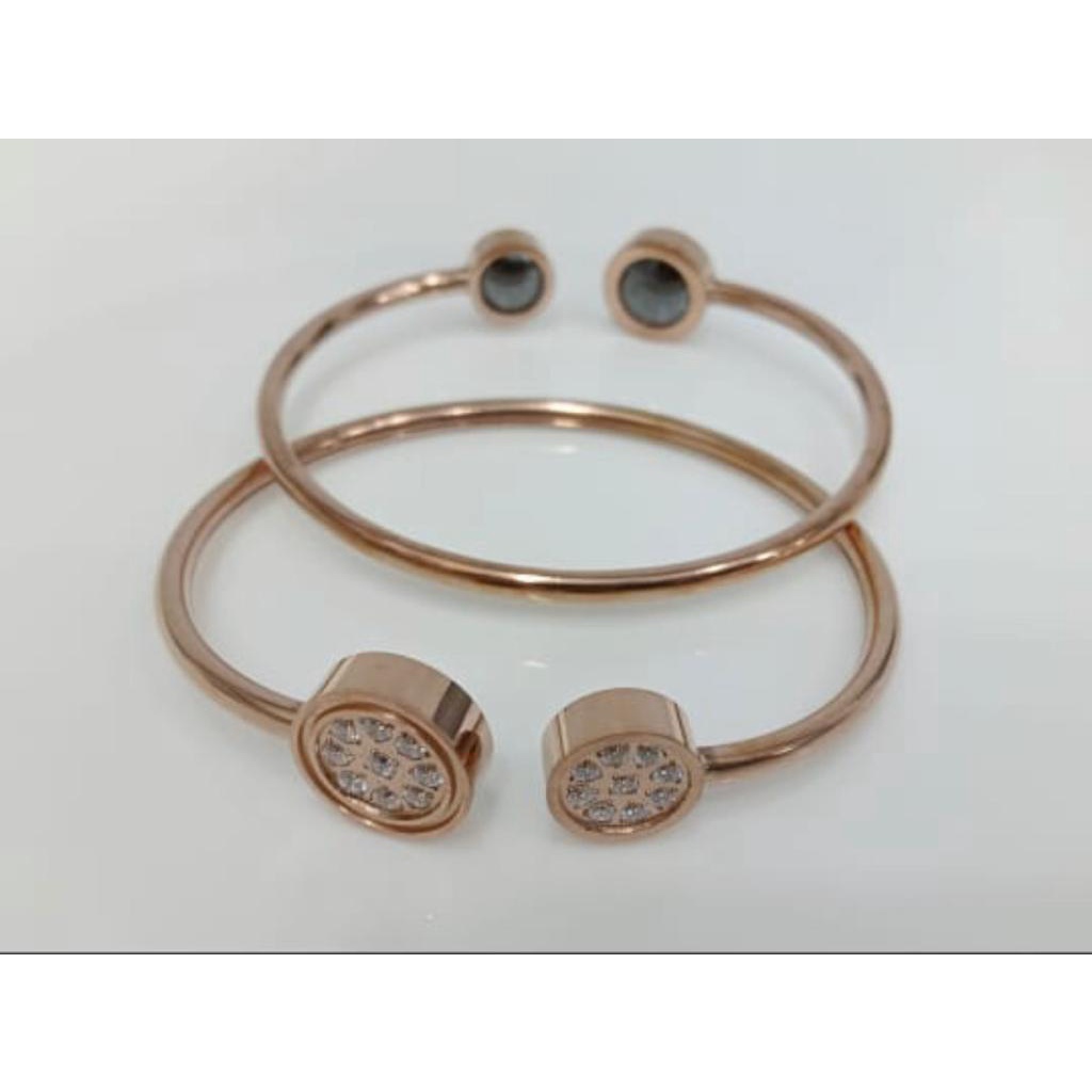 Gelang Kesehatan Pria Wanita Energi Ion Negatif Gelang Kesehatan Warna Rose Gold