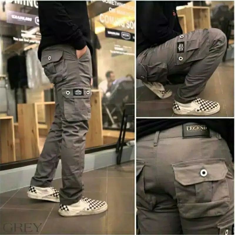 CELANA PANJANG CARGO BAHAN KATUN NON STRECTH CELANA PANJANG KIMPUL DEWASA SIZE 27-38 - Kun Collection