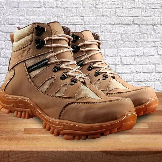 Sepatu Pria Boots Crocodile Armour Sepatu PDL Safety Boot Tracking Hiking Original Handmade [TAM.30J