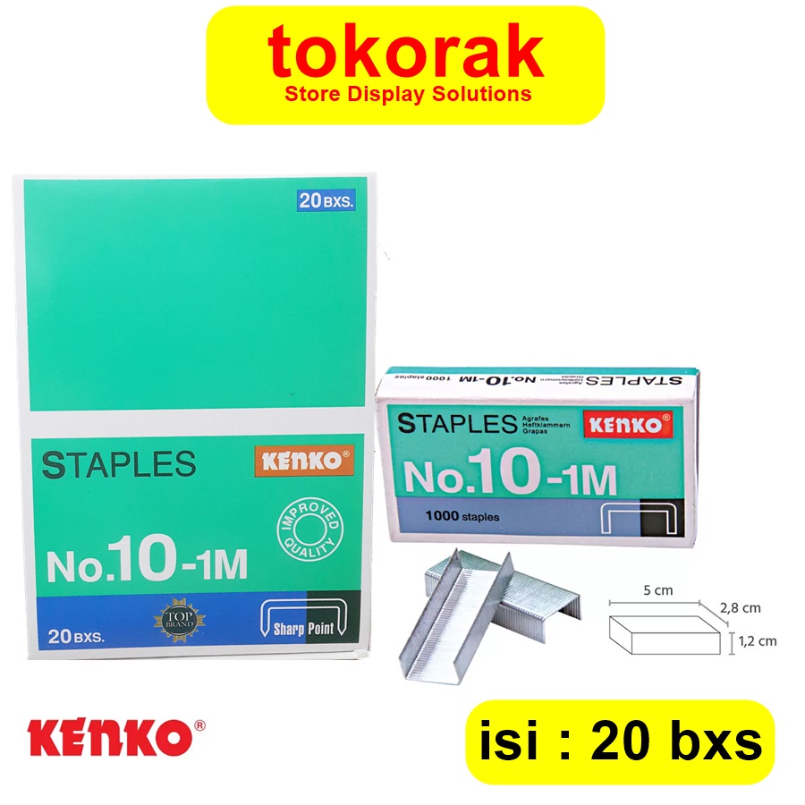 KENKO ISI STRAPLER HECTER STEPLER 10-1M REFILL STAPLER NO 10 1M KECIL ISI 20 PAC