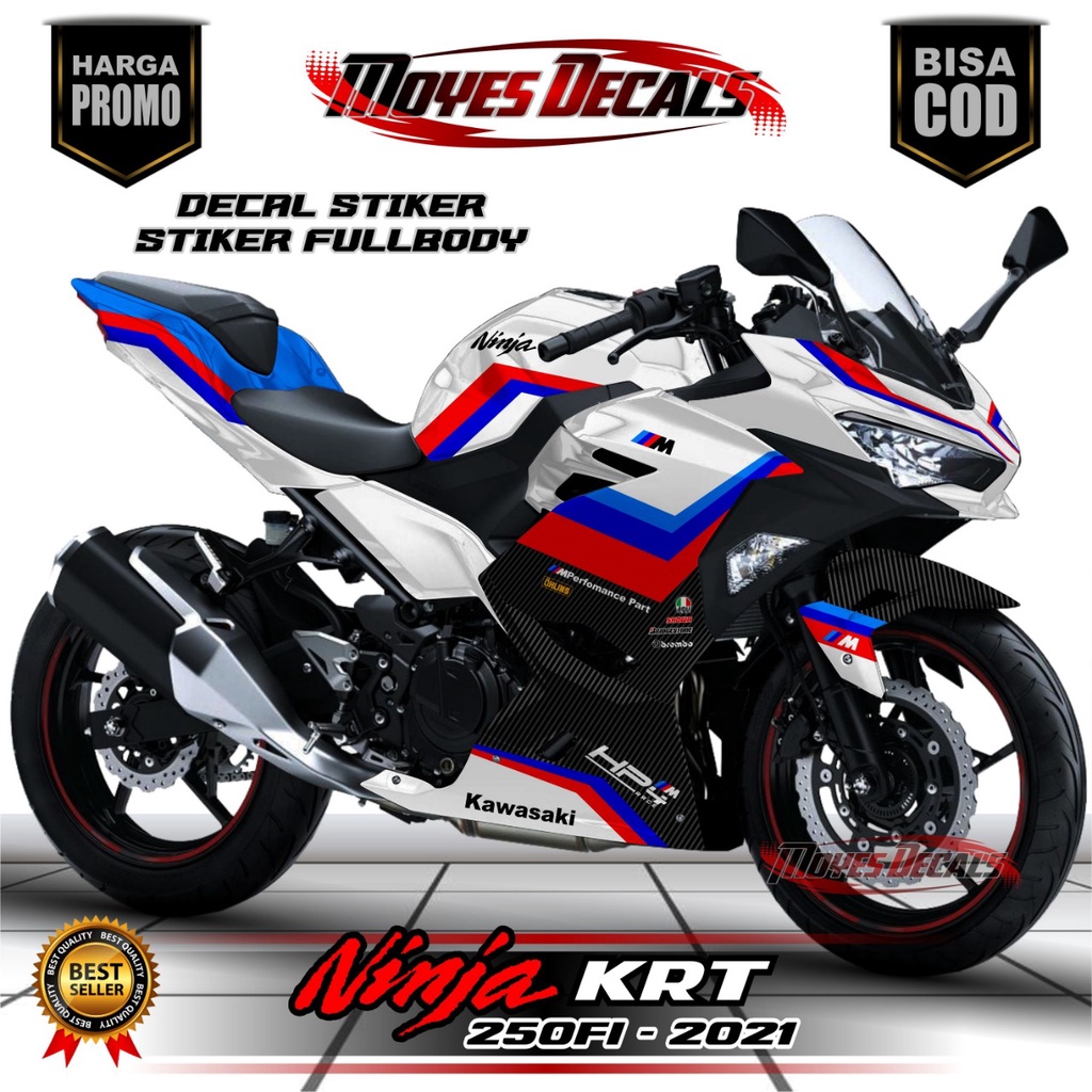 ⭐⭐⭐⭐⭐BISA COD Decal Stiker Ninja KRT 250FI 2021 Full Body Motif Keren Warna Putih