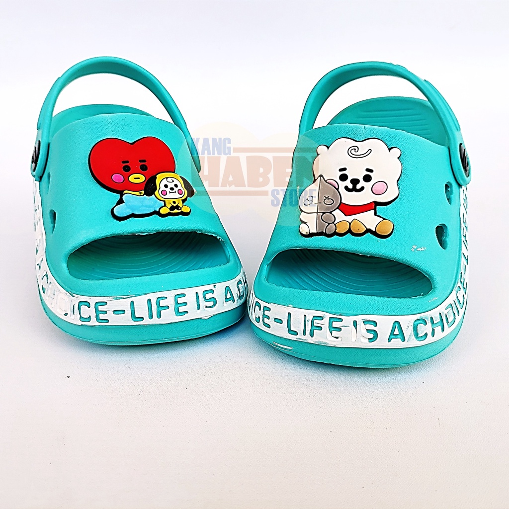 Habenkids Sandal Kokop Anak Bayi Cewek Cowok Kararkter BT21 383NEW