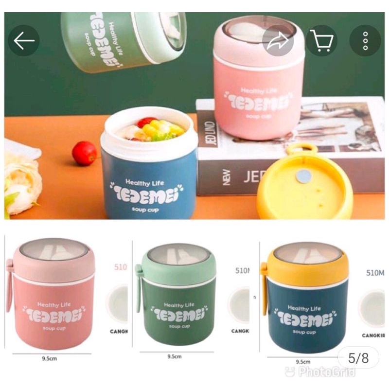 TEMPAT SOUP TEDEMAI CUP/TRAVEL SUP CUP / KOTAK BEKAL PLASTIK BPA FREE