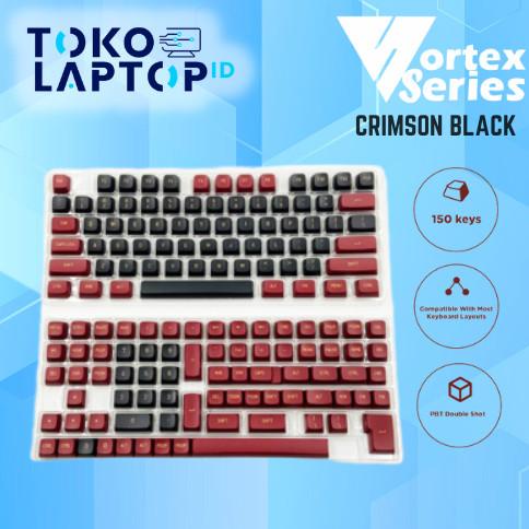 VortexSeries Crimson Black Keycaps PBT Double Shot CSA Profile