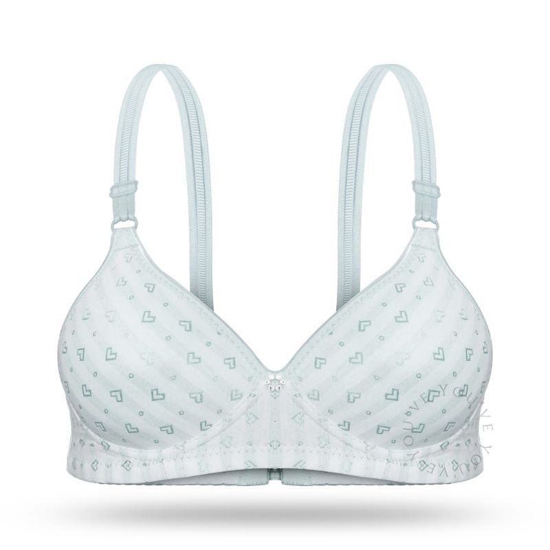 BRA You'Ve 100095 | Bra Busa Bahan Kaos Tanpa Kawat | BH Remaja Motif Hati | Pakaian Dalam
